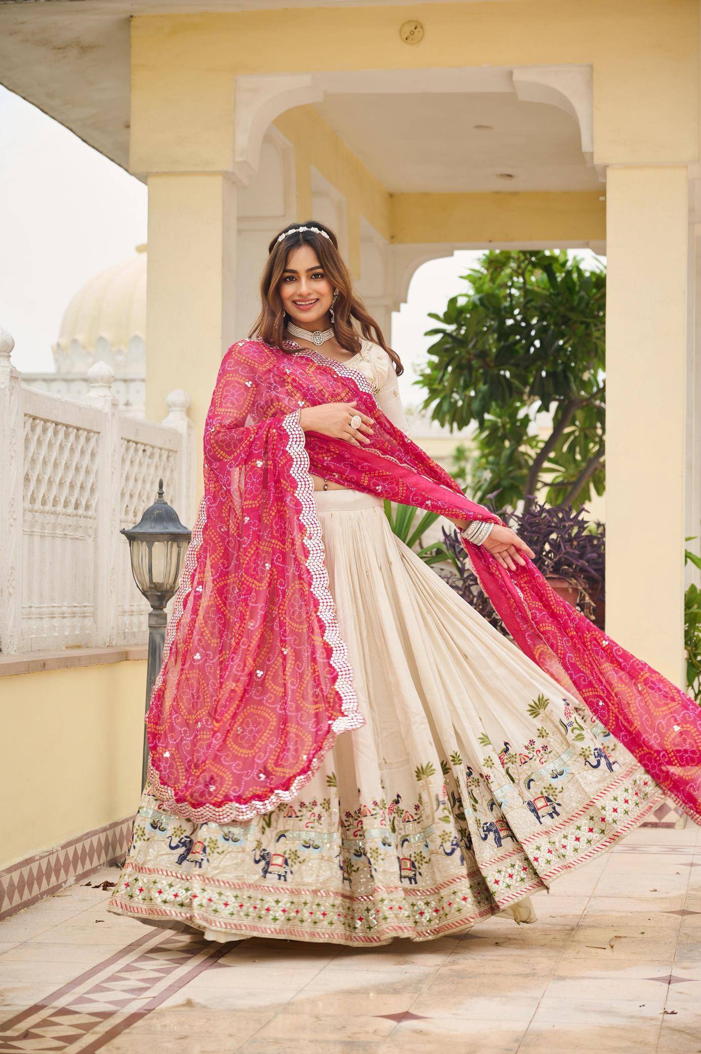 Ram-143 Tissue silk Pink Lehenga choli exporters in Pune